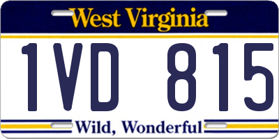 WV license plate 1VD815