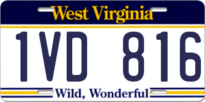 WV license plate 1VD816
