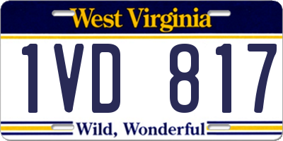 WV license plate 1VD817