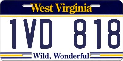 WV license plate 1VD818