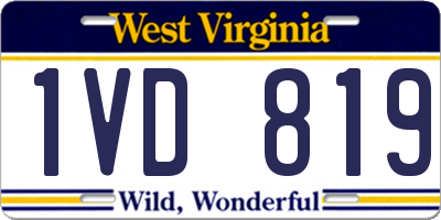 WV license plate 1VD819