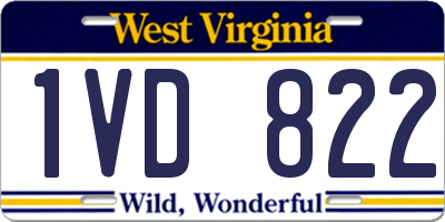 WV license plate 1VD822