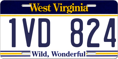 WV license plate 1VD824