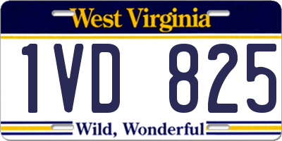 WV license plate 1VD825