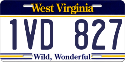 WV license plate 1VD827