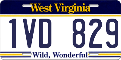WV license plate 1VD829