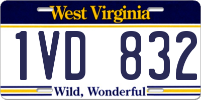 WV license plate 1VD832