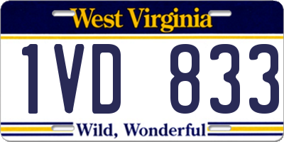 WV license plate 1VD833