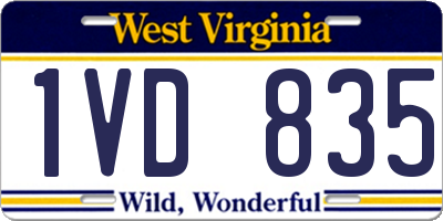 WV license plate 1VD835