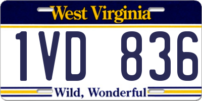 WV license plate 1VD836