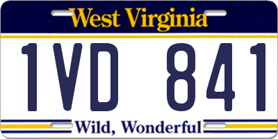 WV license plate 1VD841