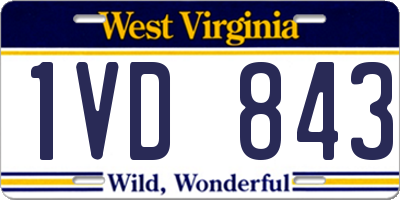 WV license plate 1VD843