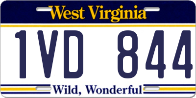 WV license plate 1VD844