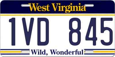 WV license plate 1VD845