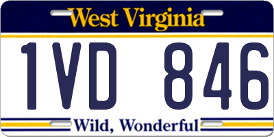 WV license plate 1VD846