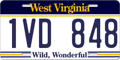 WV license plate 1VD848