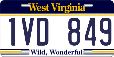 WV license plate 1VD849