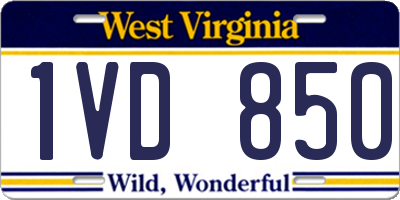 WV license plate 1VD850