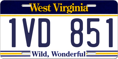 WV license plate 1VD851