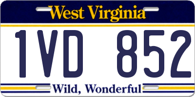 WV license plate 1VD852