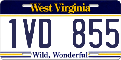 WV license plate 1VD855