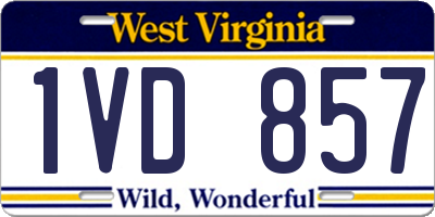 WV license plate 1VD857