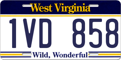WV license plate 1VD858