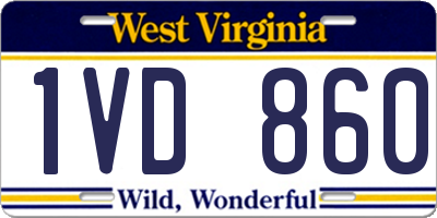 WV license plate 1VD860