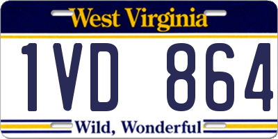 WV license plate 1VD864