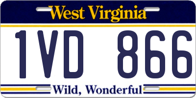 WV license plate 1VD866