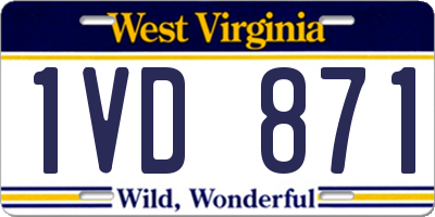 WV license plate 1VD871
