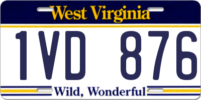 WV license plate 1VD876