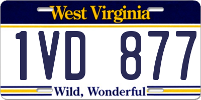 WV license plate 1VD877