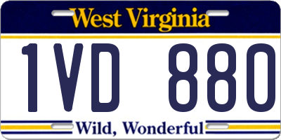 WV license plate 1VD880