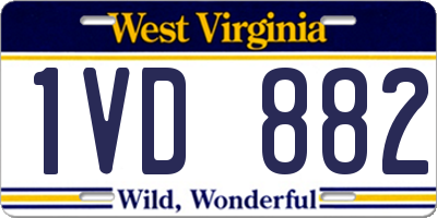 WV license plate 1VD882