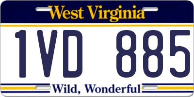 WV license plate 1VD885