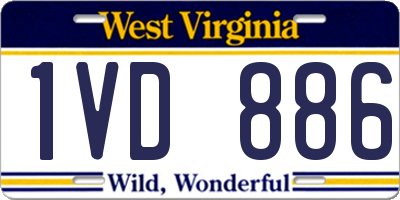 WV license plate 1VD886