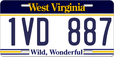 WV license plate 1VD887