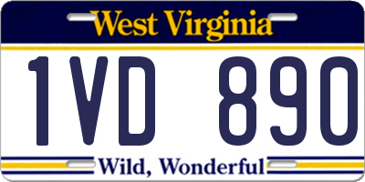 WV license plate 1VD890