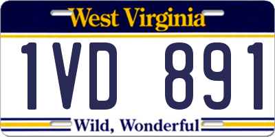 WV license plate 1VD891