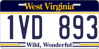 WV license plate 1VD893