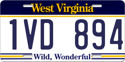 WV license plate 1VD894