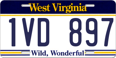 WV license plate 1VD897