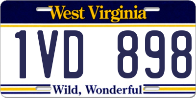 WV license plate 1VD898