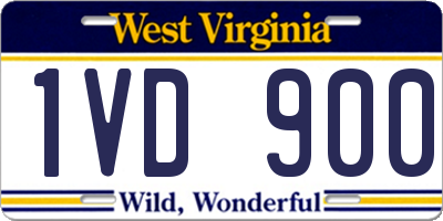 WV license plate 1VD900