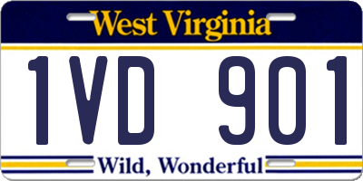 WV license plate 1VD901