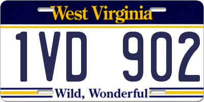 WV license plate 1VD902