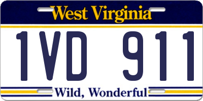 WV license plate 1VD911