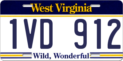 WV license plate 1VD912