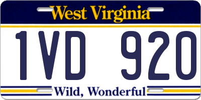 WV license plate 1VD920